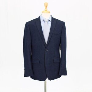 Van Heusen 42R Navy HT 2-Button Sport Coat Blazer Jacket B155